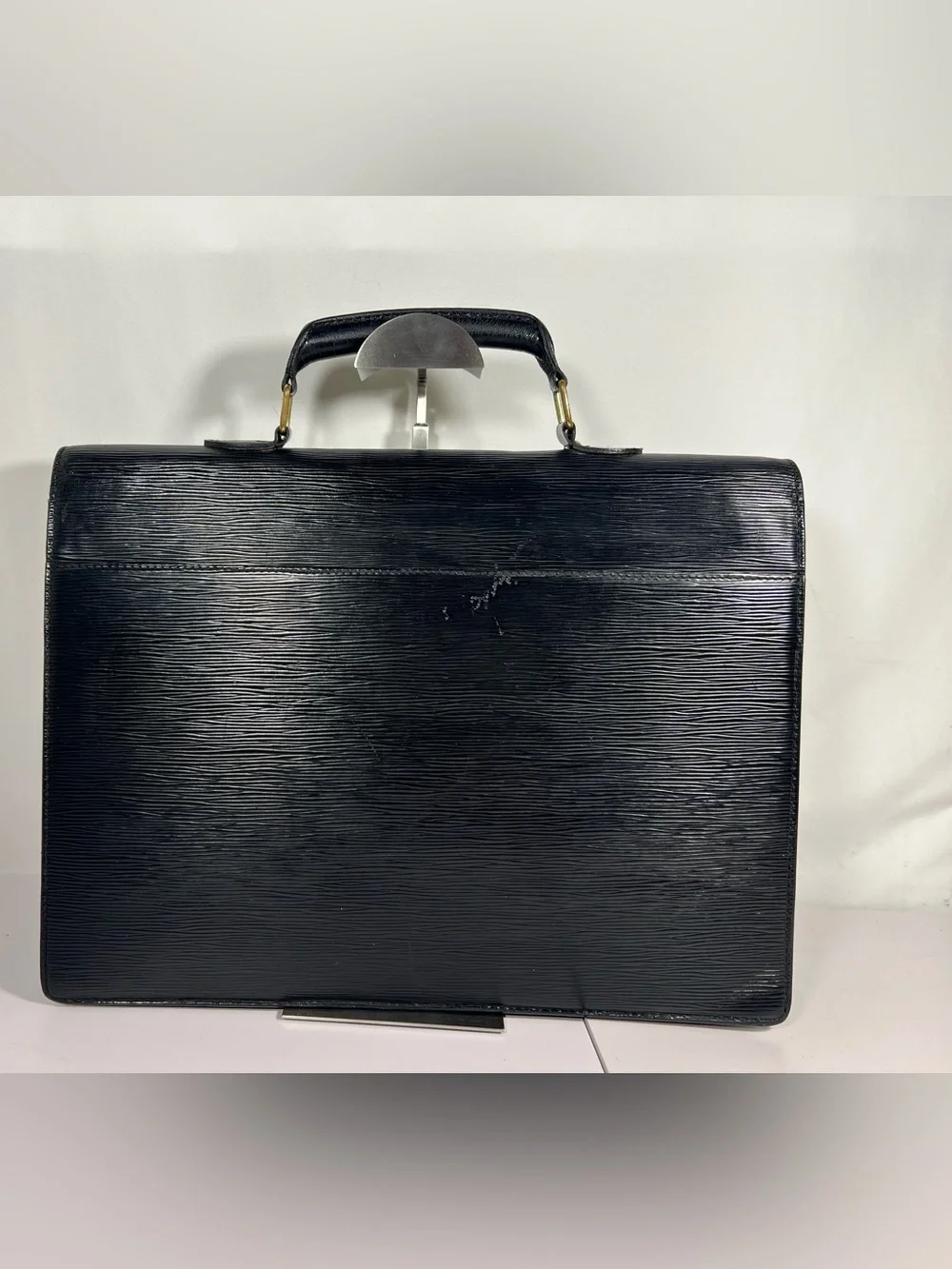 3093: Louis Vuitton Epi Serviette Ambassadeur Briefcase Black Leather